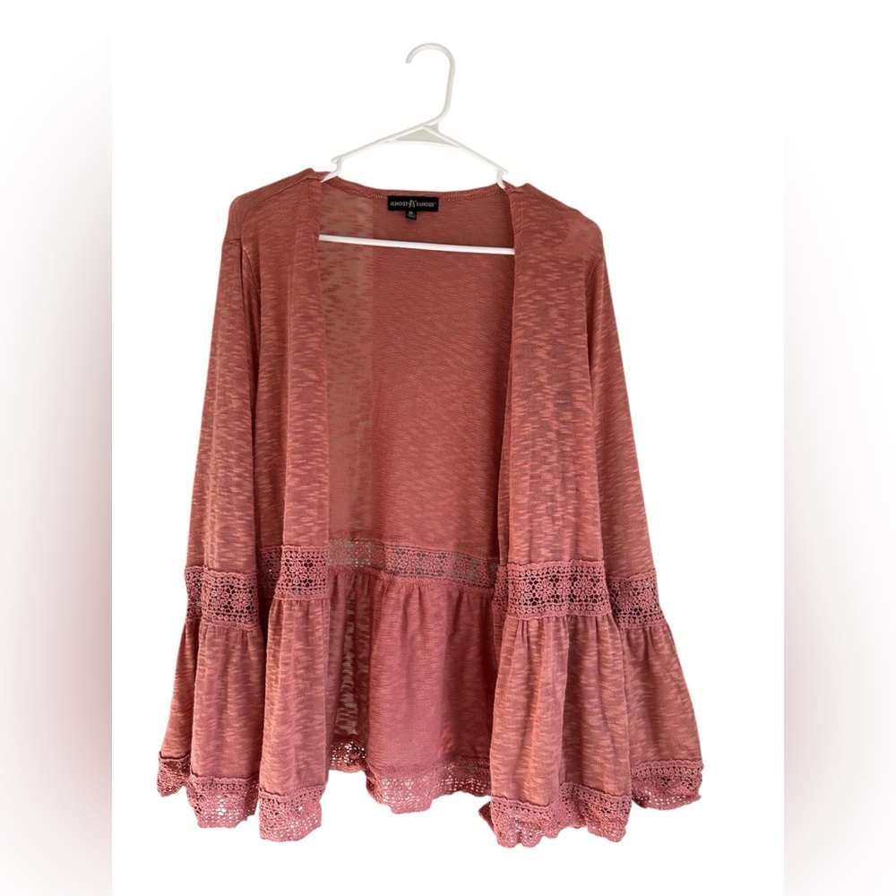 Almost Famous Pink Open-Front Cardigan
